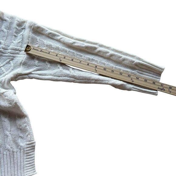 Time & Tru pullover Crew Cream Cozy Chunky Cable Knit Sweater Size XL 16-18 - Picture 7 of 8